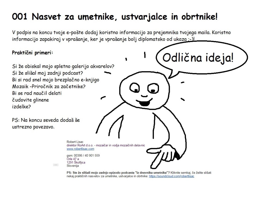 001 Nasvet za umetnike